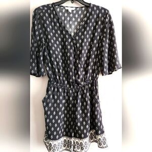 Women's Casual Short Sleeve Belted Jumpsuit Ladies P perfect condition